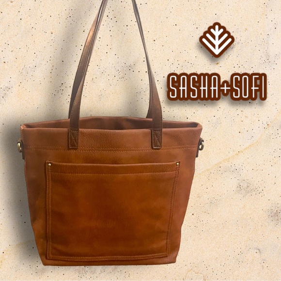sasha + sofi Handbags - SASHA+SOFI Women's The Addison Tote Brown No Crossbody Strap